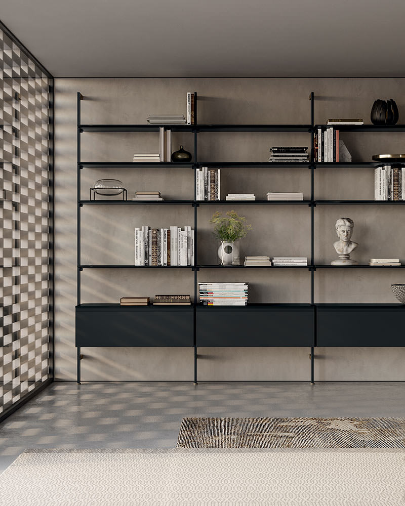 Bamboo wall bookcase | Dallagnese