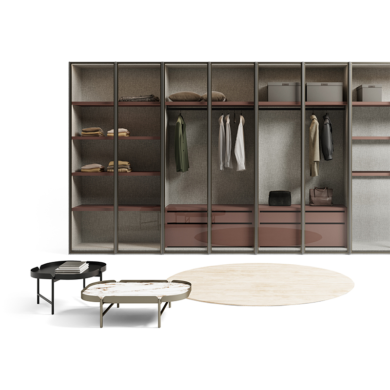 Glass Up wardrobe with glass hinged door | Dallagnese