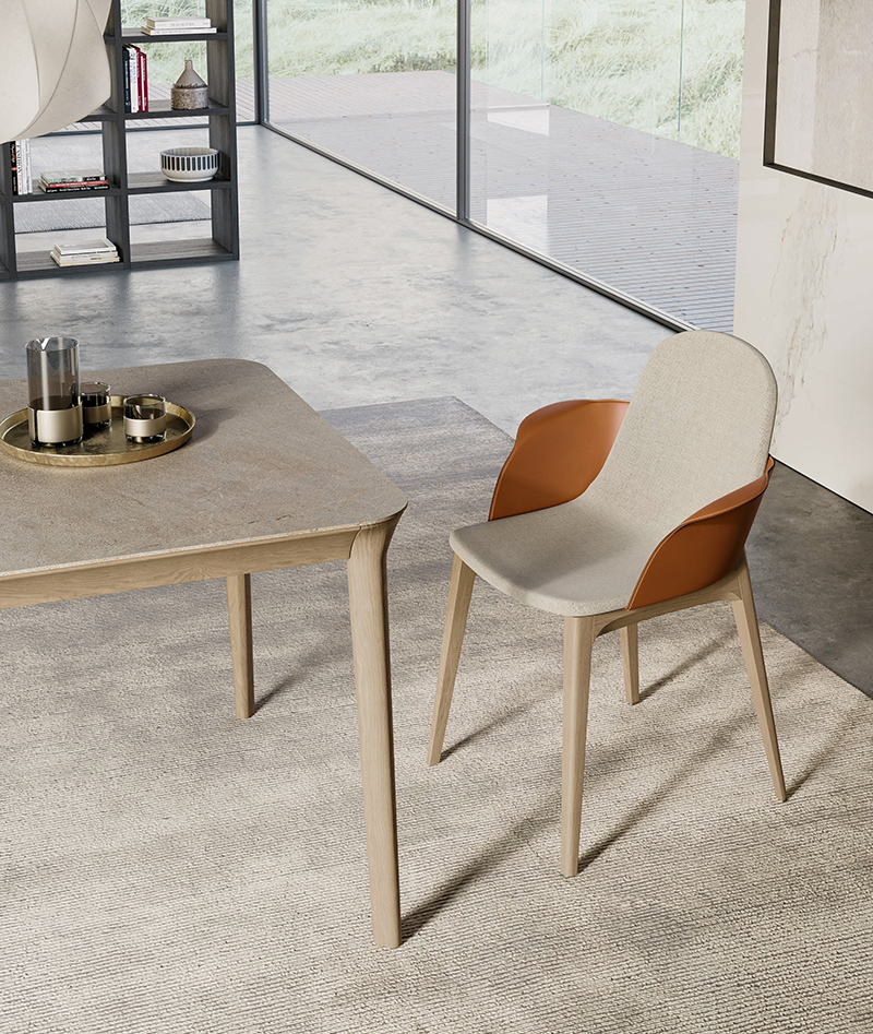 Smooth table and Hull chair | Dallagnese