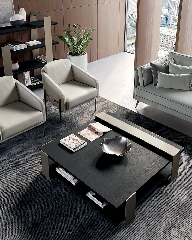 Living room with Kyoto coffee table, Supernova armchairs and Milton sofa | Dallagnese