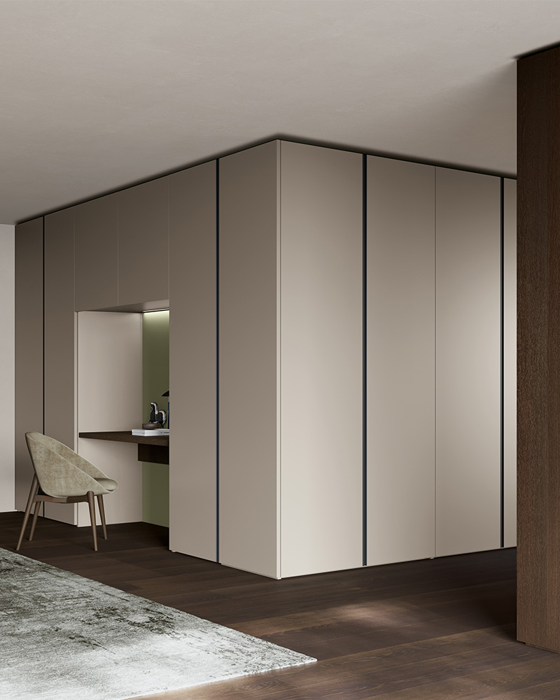 Nodo hinged door wardrobe and home office station | Dallagnese