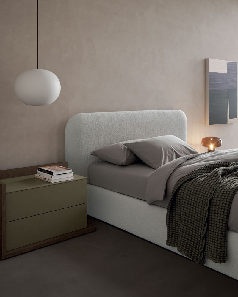 Hari double bed and Slim Open nightstand | Dallagnese
