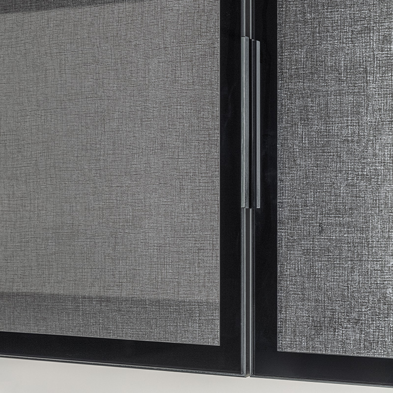 Door with aluminum frame and fabric effect tempered glass | CX 19 Kitchen | CX Vidro | Comprex