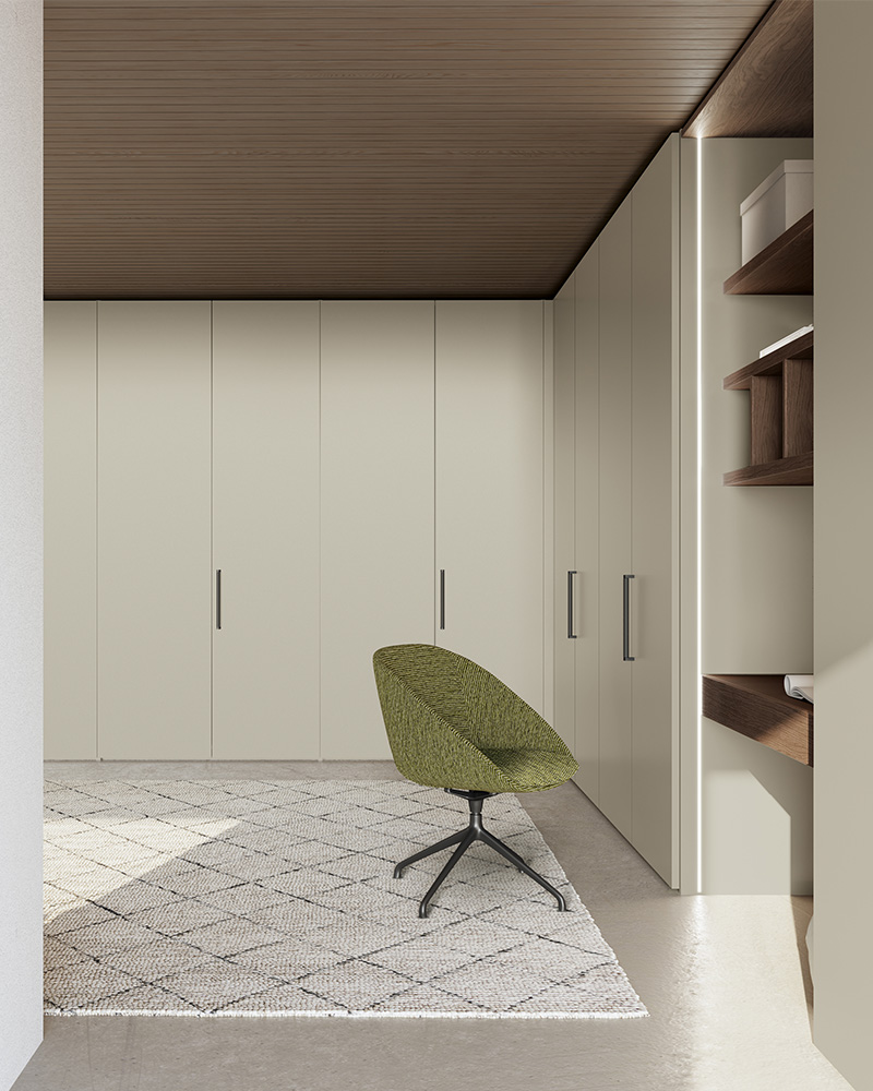 Simply wardrobe with hinged door and toilet corner | Dallagnese