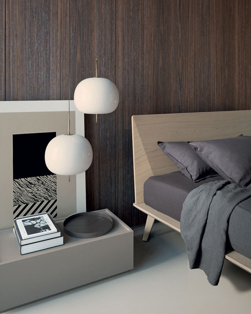 Kiru double bed headboard and Super nightstand | Dallagnese