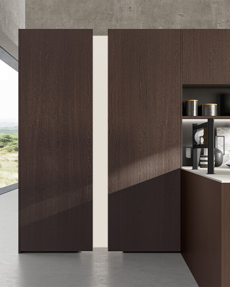 Columns with canneté doors | CX 18 kitchen | CX Alumina | Comprex
