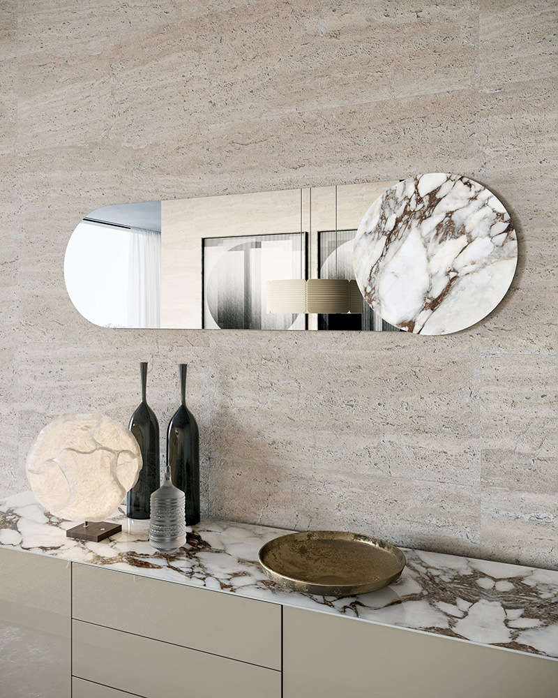 Juno mirror with stoneware insert | Dallagnese