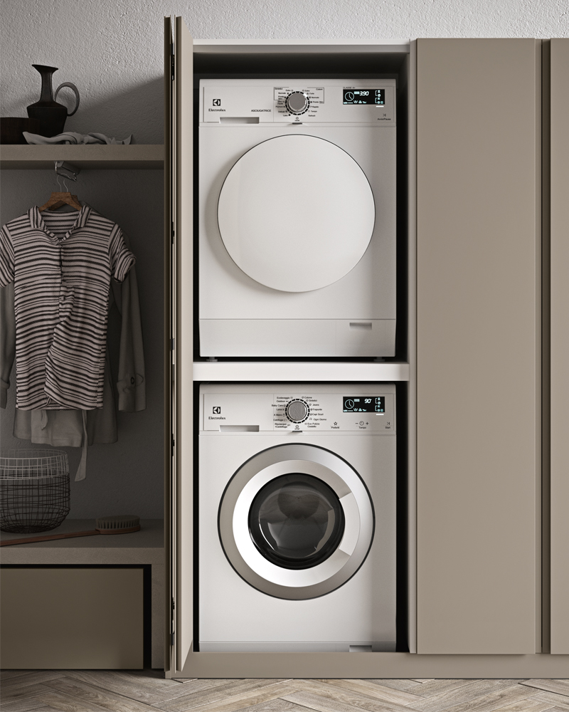 IDROBOX COMP. 12 Mueble para lavandería para lavadora By Birex