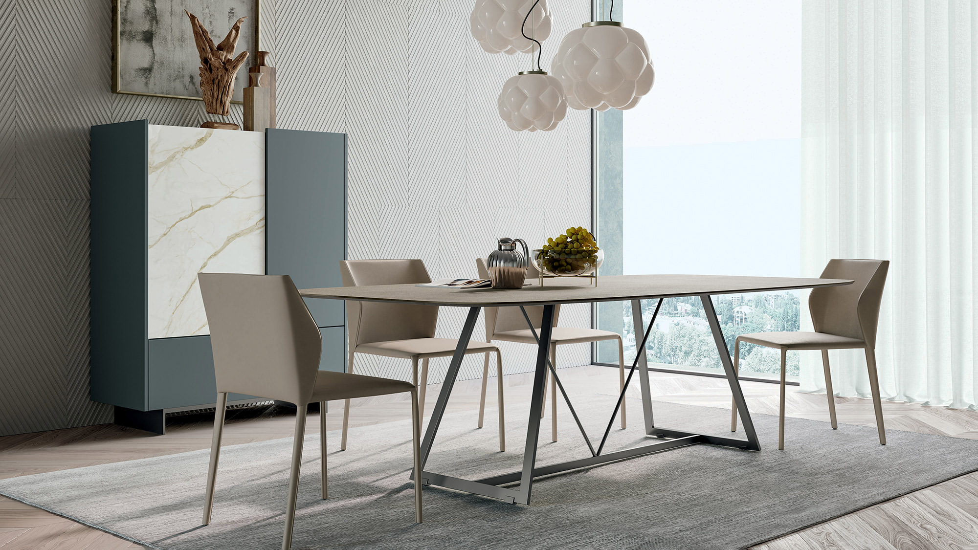 Radar table and Tailor chairs | Dallagnese