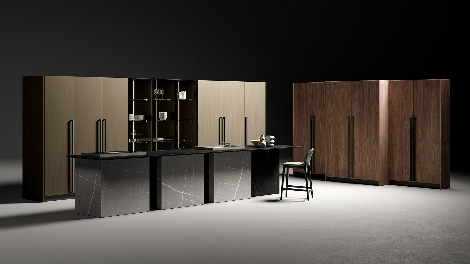 Modular kitchen with smooth door and handle | CX 10 | CX System | Comprex