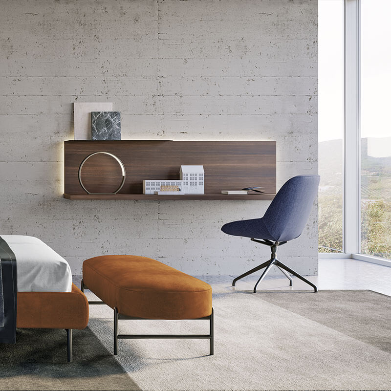 Modula home office desk, Le Mans armchair and Supernova bench | Dallagnese