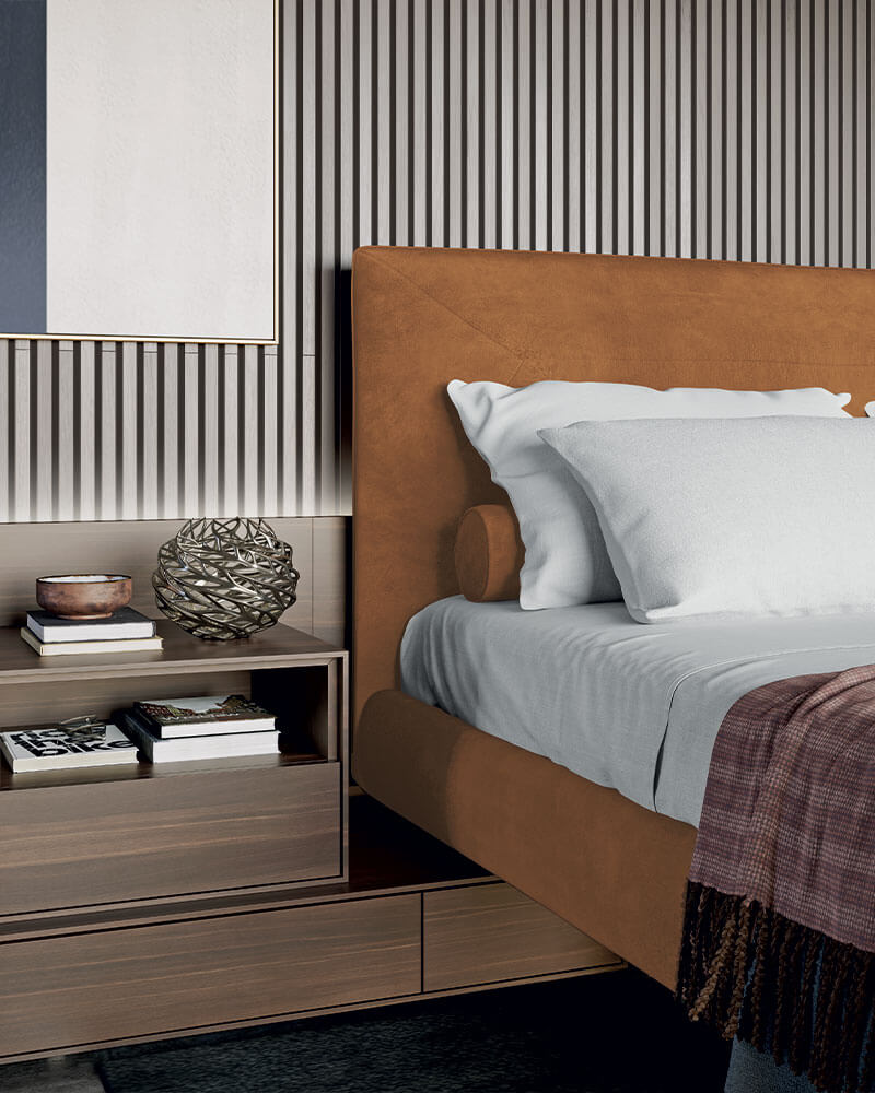 Headboard and integrated nightstands Square night programme | Dallagnese